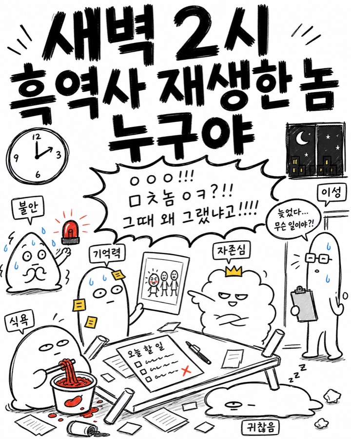 내 뇌 속 회의실 밈형 낙서툰 느낌 예시
