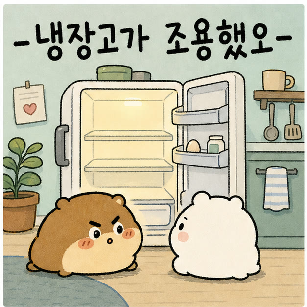 냉장고가 조용했다는 인스타툰 컷